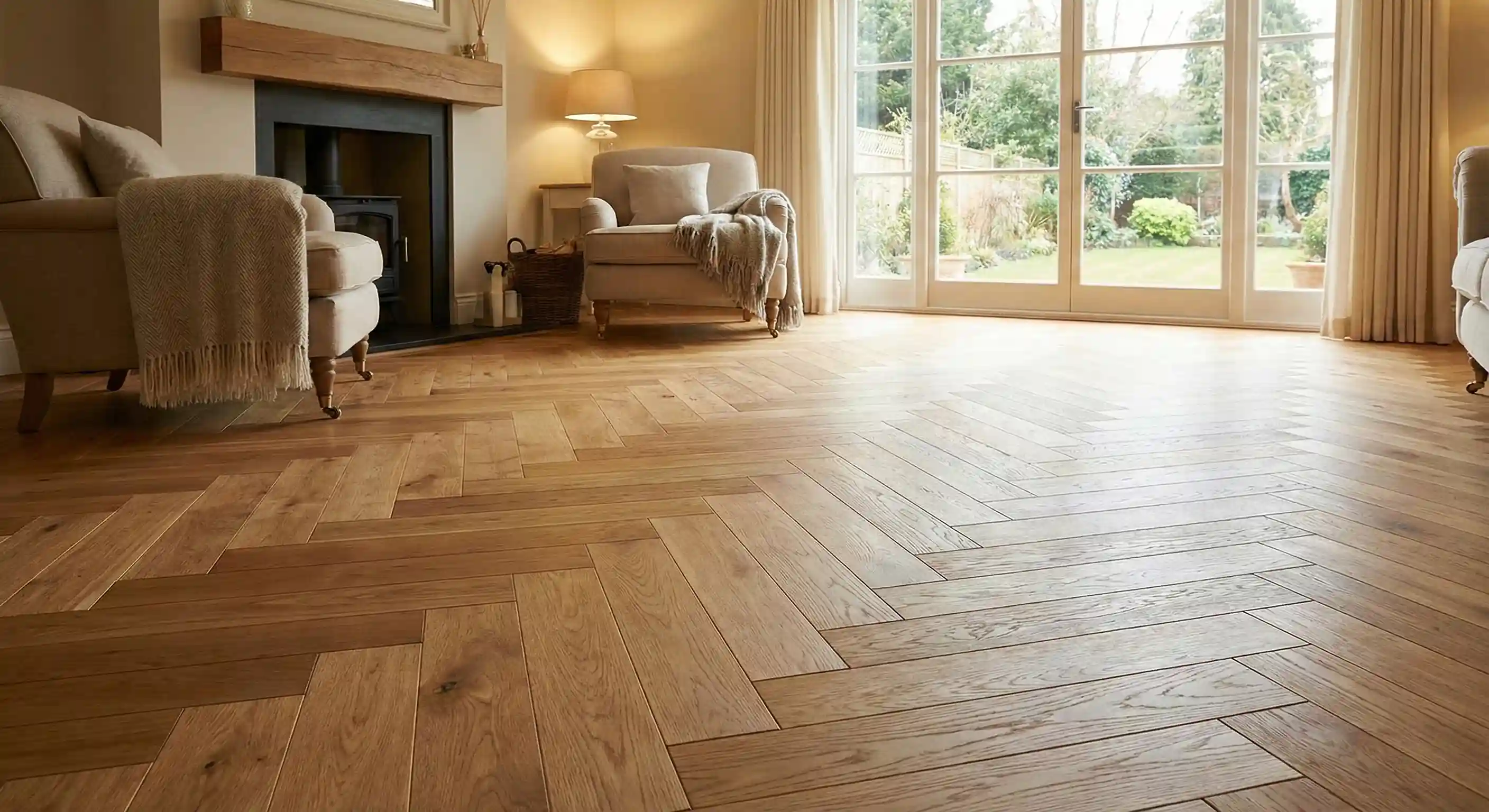 Hardwood flooring installation in a Spokane Valley living room