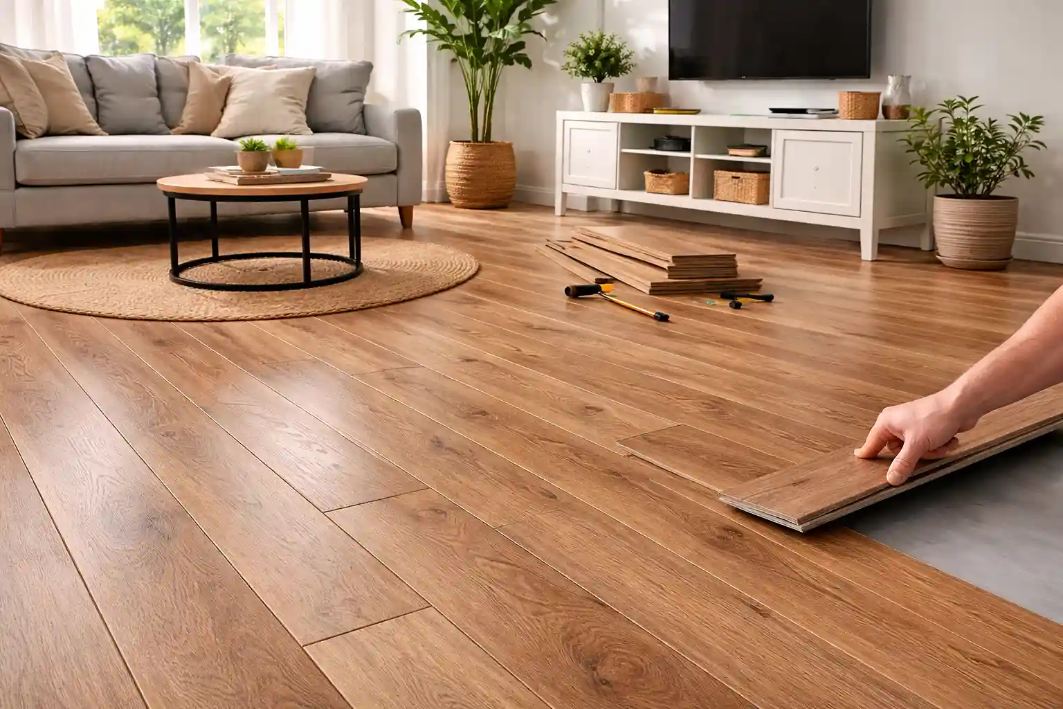 Laminate flooring installation in a Spokane Valley home