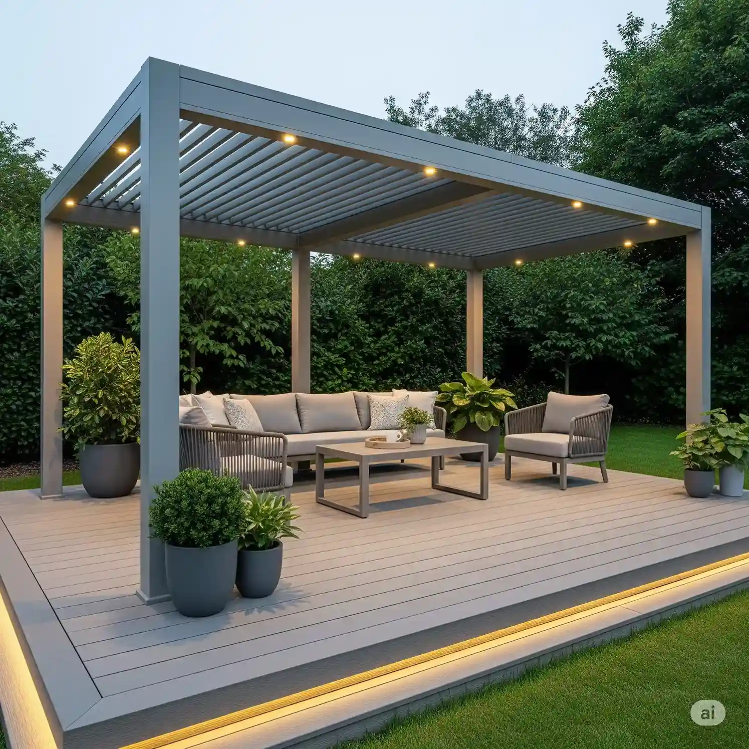 PVC deck installation with pergola